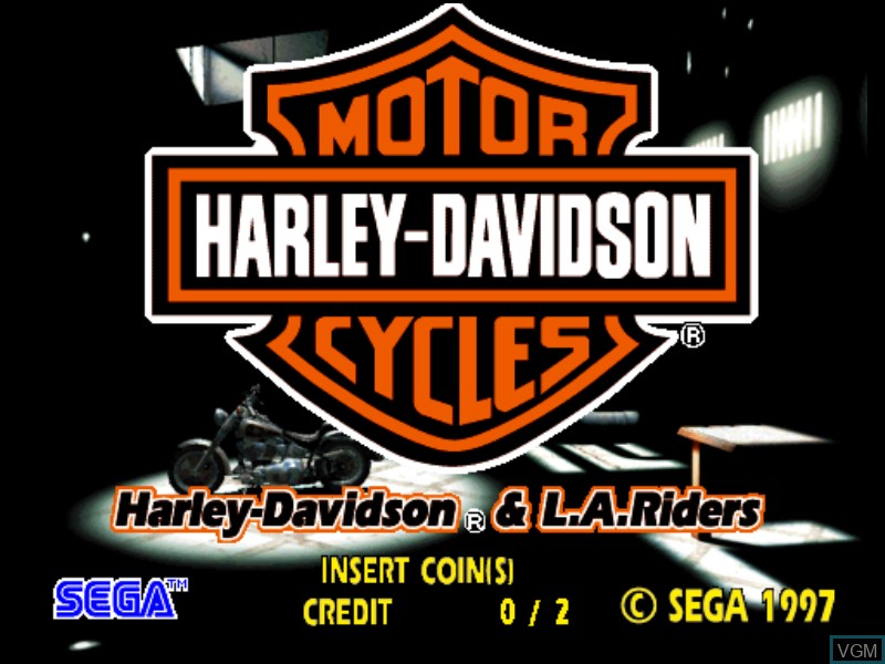 Title screen of the game Harley Davidson & L.A. Riders on Model 3