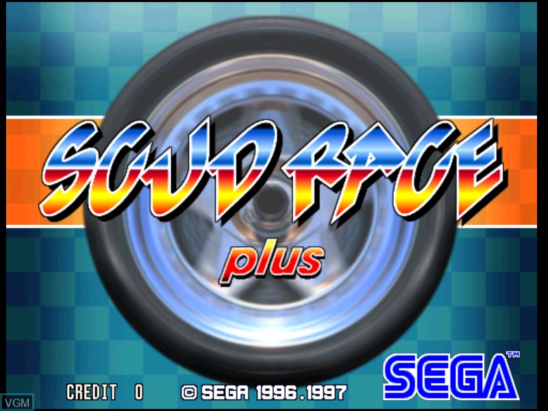 Title screen of the game Scud Race Plus on Model 3