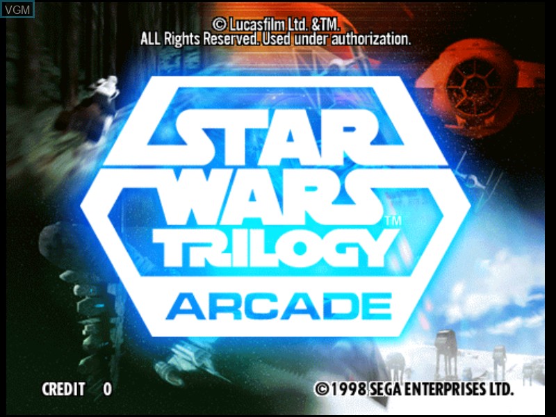 Title screen of the game Star Wars Trilogy on Model 3