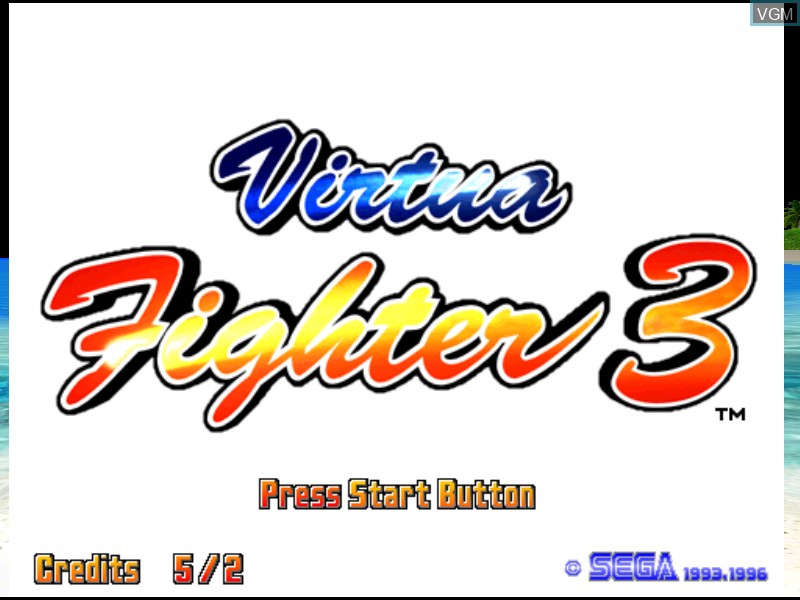Title screen of the game Virtua Fighter 3 on Model 3