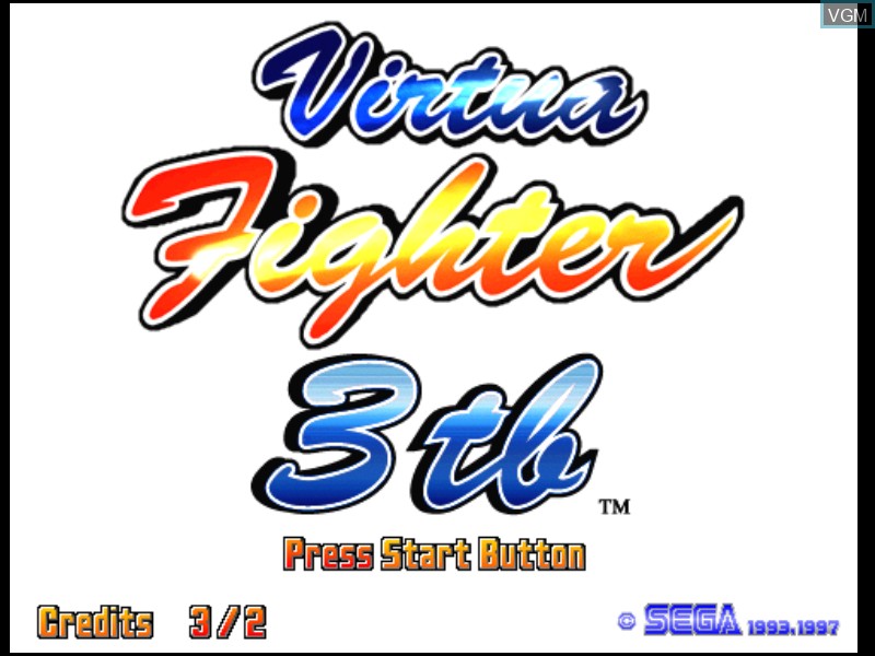 Title screen of the game Virtua Fighter 3 Team Battle on Model 3
