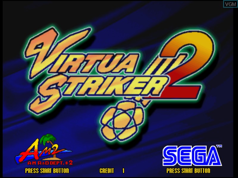 Title screen of the game Virtua Striker 2 on Model 3