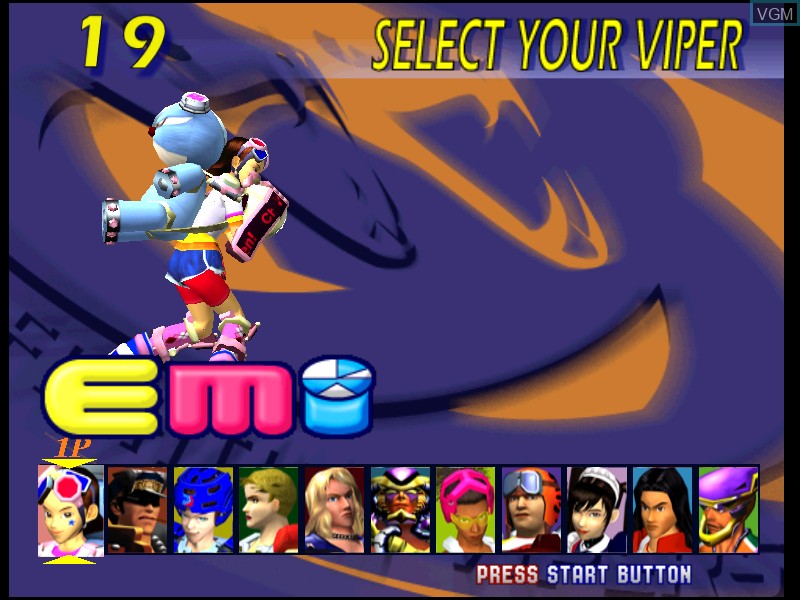 Menu screen of the game Fighting Vipers 2 on Model 3