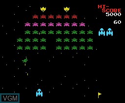 In-game screen of the game Galaxian on MSX