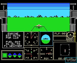 In-game screen of the game Acrojet on MSX2