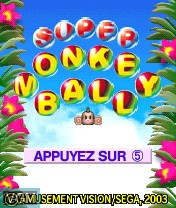 Title screen of the game Super Monkey Ball on Nokia N-Gage