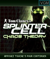 Title screen of the game Tom Clancy's Splinter Cell Chaos Theory on Nokia N-Gage