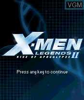 Title screen of the game X-Men Legends II - Rise of Apocalypse on Nokia N-Gage