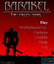 Title screen of the game Barakel - The Fallen Angel on Nokia N-Gage