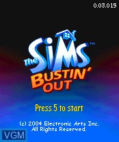 Title screen of the game Sims, The - Bustin' Out on Nokia N-Gage