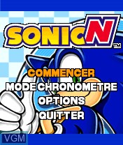 Menu screen of the game Sonic N on Nokia N-Gage