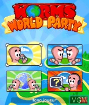 Menu screen of the game Worms World Party on Nokia N-Gage