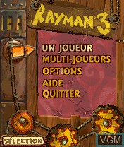 Menu screen of the game Rayman 3 on Nokia N-Gage