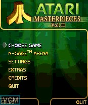 Menu screen of the game Atari Masterpieces Vol. II on Nokia N-Gage