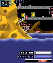 In-game screen of the game Worms World Party on Nokia N-Gage