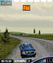 In-game screen of the game Colin McRae Rally 2005 on Nokia N-Gage