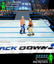 In-game screen of the game WWE Aftershock on Nokia N-Gage