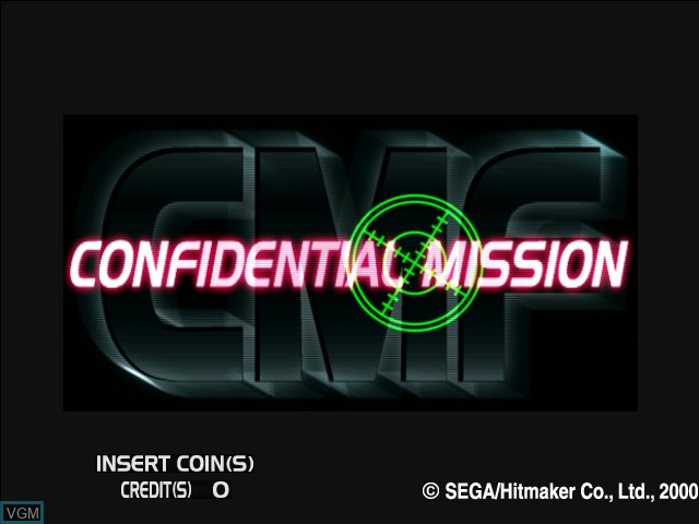 Title screen of the game Confidential Mission on Naomi