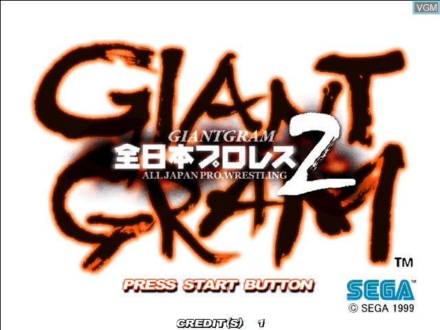Title screen of the game Giant Gram 2 - All Japan Pro Wrestling In Nippon Budokan on Naomi