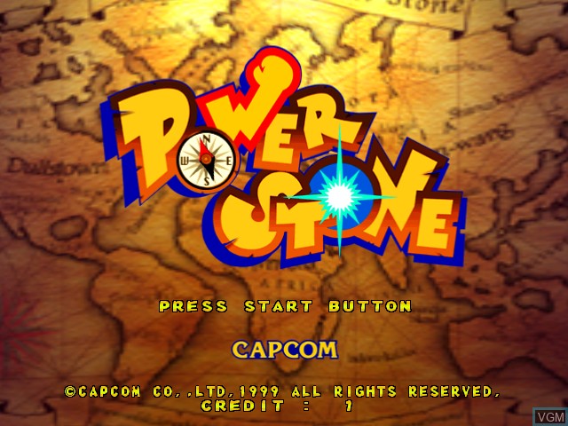 Title screen of the game Power Stone on Naomi