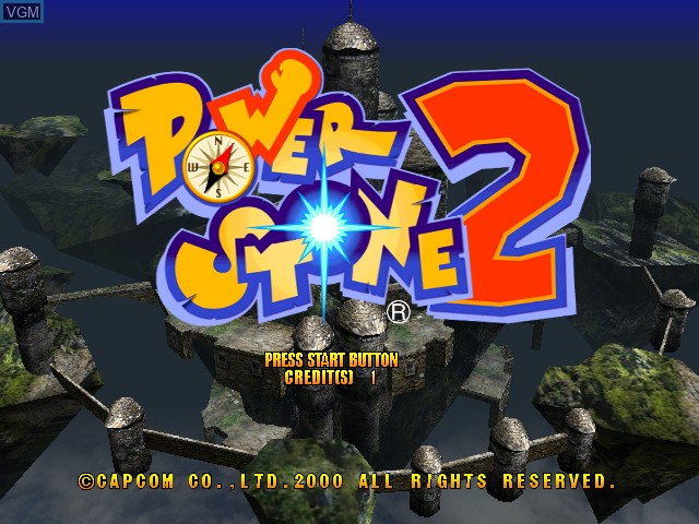 Title screen of the game Power Stone 2 on Naomi