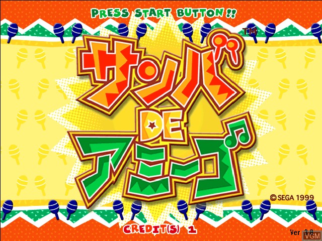 Title screen of the game Samba de Amigo on Naomi
