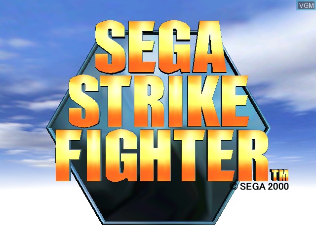 Title screen of the game Sega Strike Fighter on Naomi