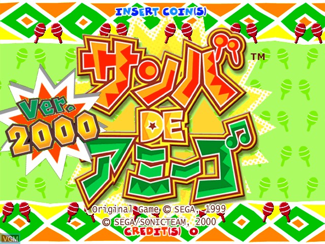 Title screen of the game Samba de Amigo ver.2000 on Naomi