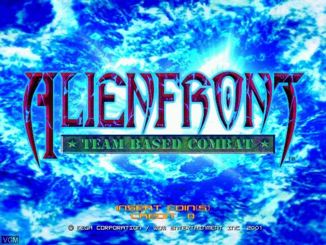 Title screen of the game Alien Front on Naomi
