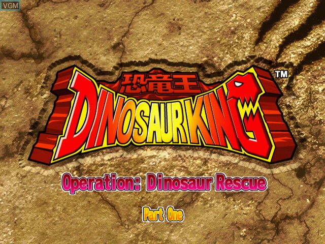 Title screen of the game Dinosaur King - Operation - Dinosaur Rescue on Naomi