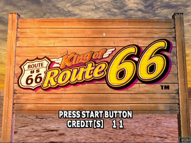 Title screen of the game King of Route 66, The on Naomi