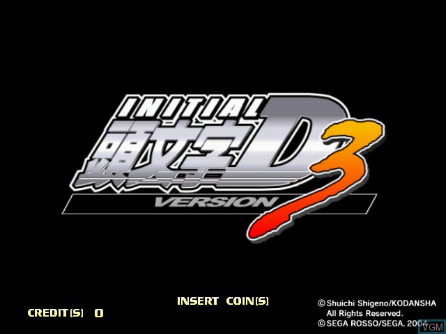 Title screen of the game Initial D Arcade Stage Ver. 3 on Naomi