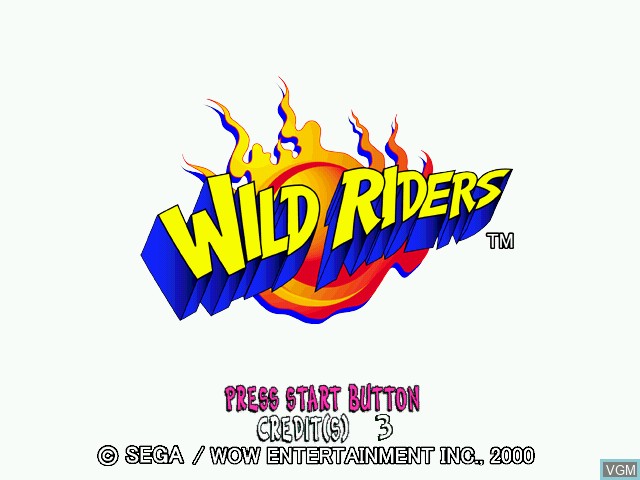 Title screen of the game Wild Riders on Naomi