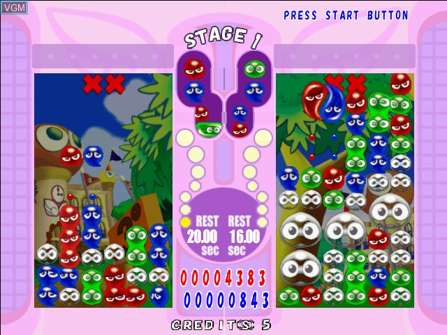 In-game screen of the game Puyo Puyo Fever on Naomi