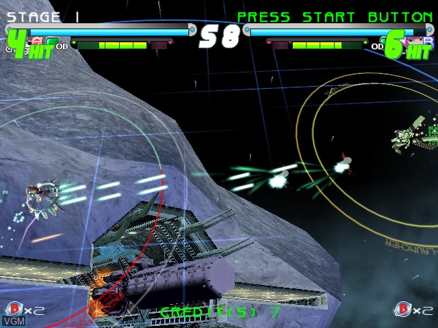 In-game screen of the game Senko no Ronde SP on Naomi