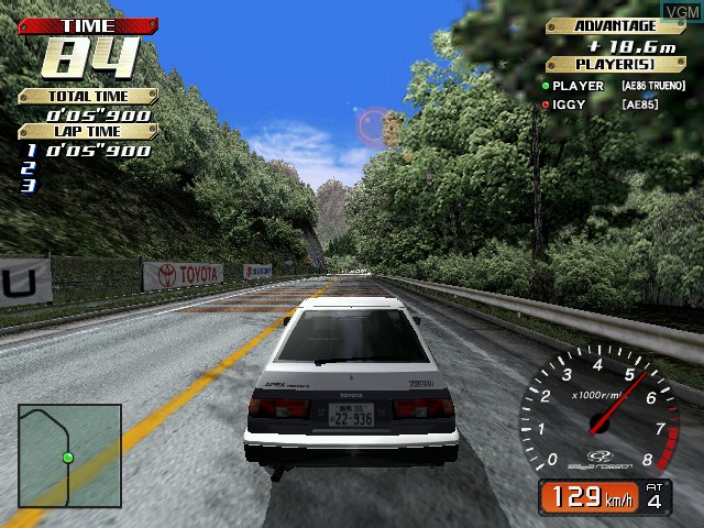 In-game screen of the game Initial D Arcade Stage Ver. 2 on Naomi