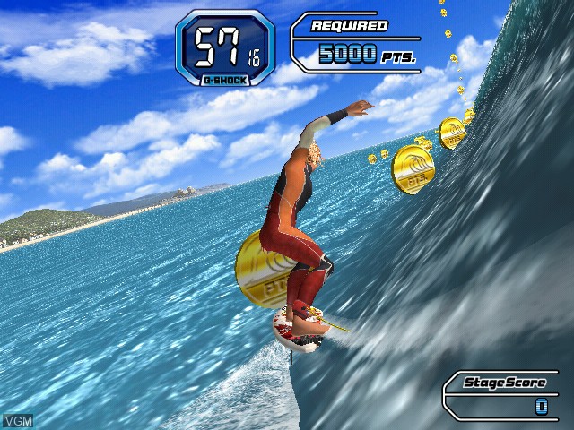 In-game screen of the game Soul Surfer on Naomi
