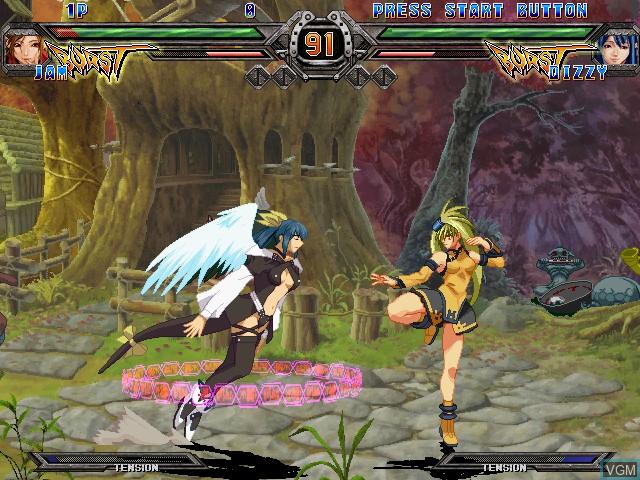In-game screen of the game Guilty Gear XX Slash on Naomi