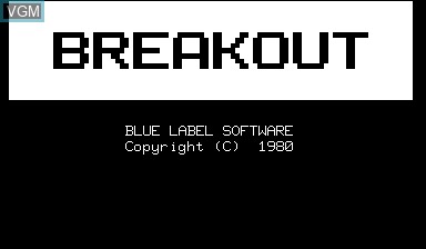 Title screen of the game Breakout on Nascom