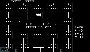 Title screen of the game Pacman 2 on Nascom