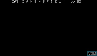 Title screen of the game Das Dame Spiel on Nascom