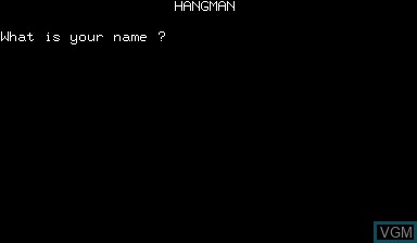 Title screen of the game Hangman on Nascom