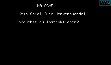 Title screen of the game Maloche on Nascom