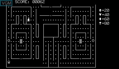 In-game screen of the game Pacman 2 on Nascom