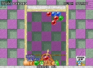 In-game screen of the game Puzzle Bobble on SNK NeoGeo CD