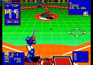 In-game screen of the game 2020 Super Baseball on SNK NeoGeo CD