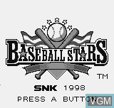 Title screen of the game Baseball Stars on SNK NeoGeo Pocket
