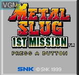 Title screen of the game Metal Slug - 1st Mission on SNK NeoGeo Pocket