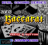 Title screen of the game Neo Baccarat on SNK NeoGeo Pocket