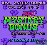 Title screen of the game Neo Mystery Bonus on SNK NeoGeo Pocket